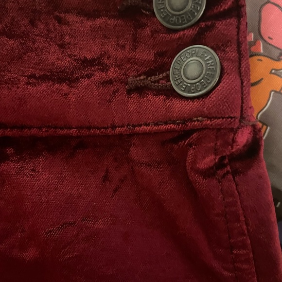 Free People Red Velvet Mini Skirt NWOT - Picture 5 of 6